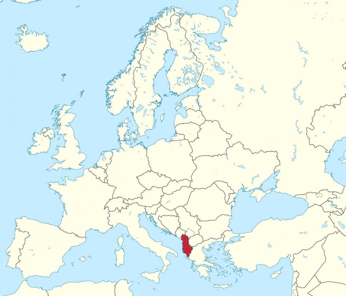 地図のアルバニアヨーロッパ