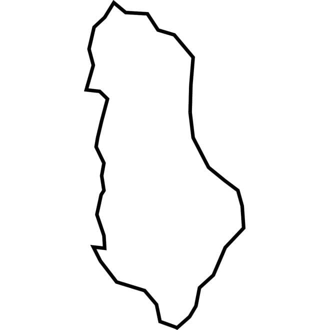 地図のアルバニアベクトルの地図