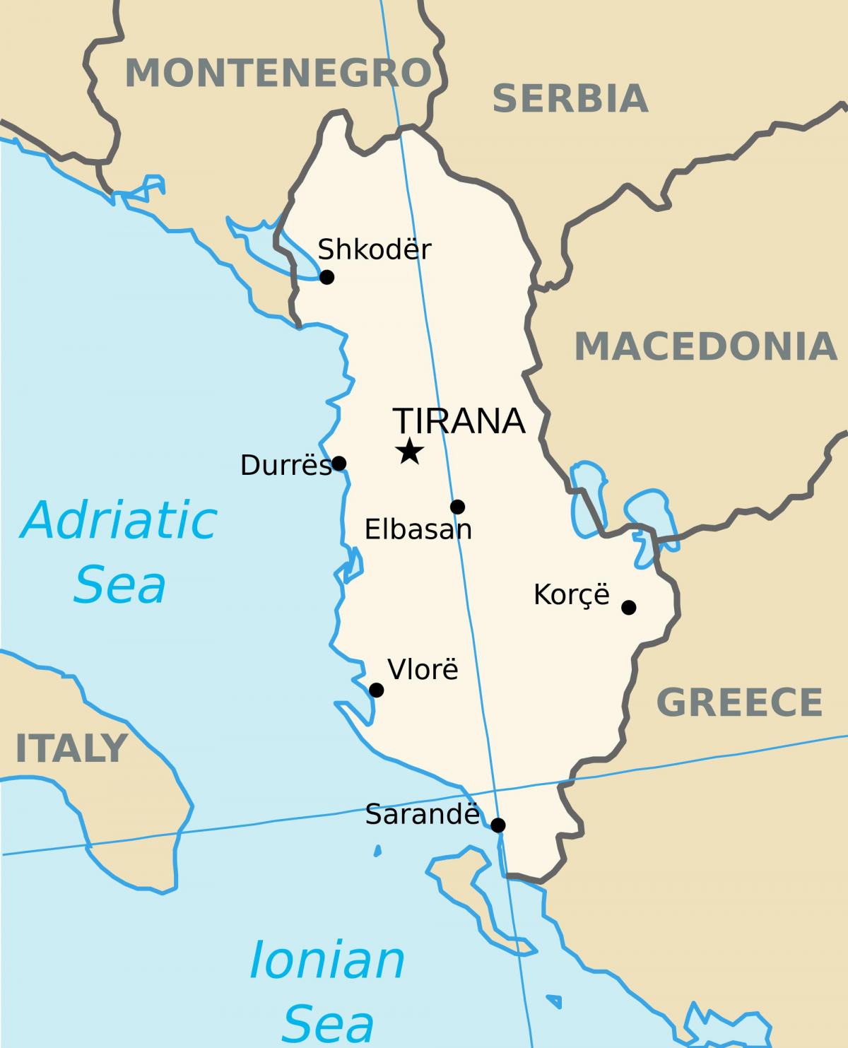 地図sarandaアルバニア