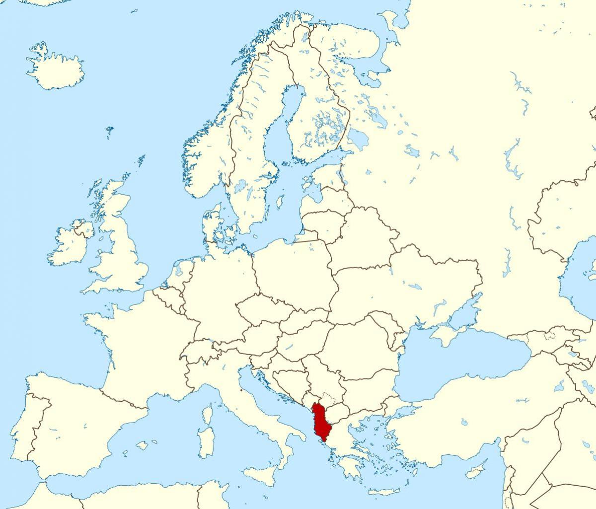 地図のアルバニアの場所が世界の
