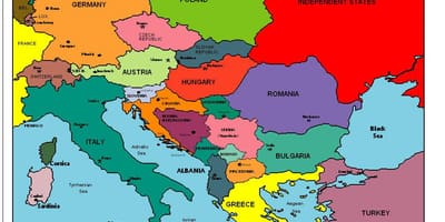 欧州地図を示すアルバニア